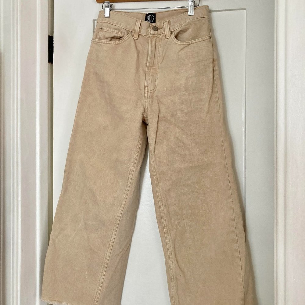 Urban Outfitters BDG high-rise wide-leg tan jeans